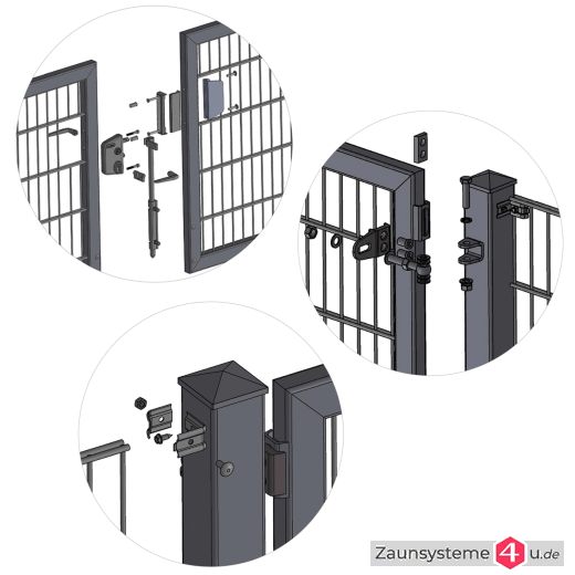 Profitor Doppeltor 1250 + 1750 mm lichte Breite verzinkt + pulverbeschichtet anthrazit