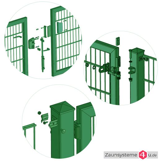 Profitor Doppeltor 1000 + 2000 mm lichte Breite verzinkt + pulverbeschichtet grün