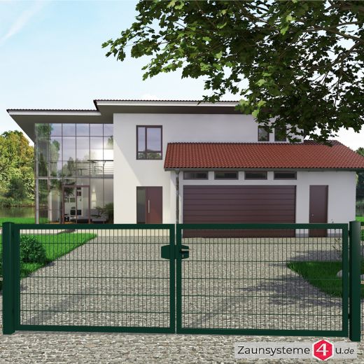 Profitor Doppeltor 1750 + 1750 mm lichte Breite verzinkt + pulverbeschichtet grün