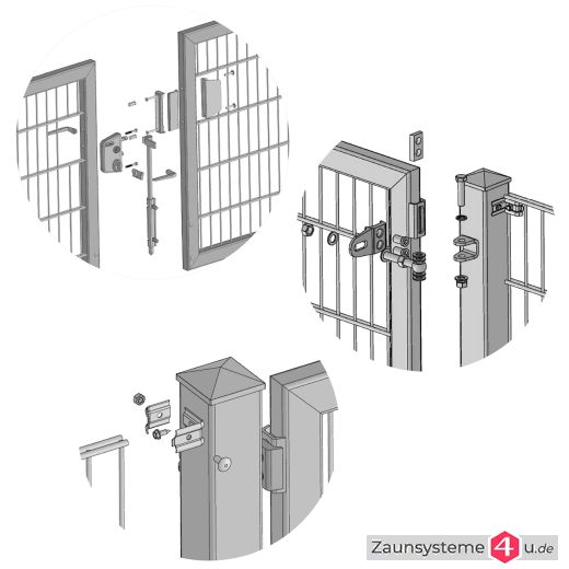 Profitor Doppeltor 1750 + 1750 mm lichte Breite feuerverzinkt