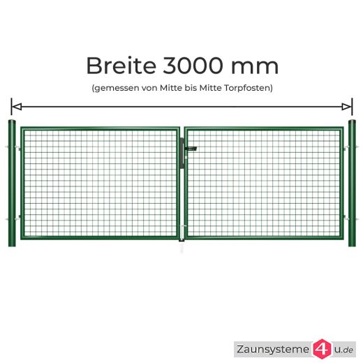 Gartentor Doppeltor grün 300cm Breite