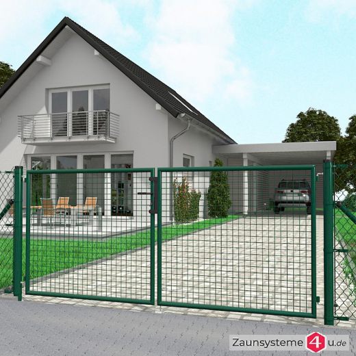 Gartentor Doppeltor grün 300cm Breite