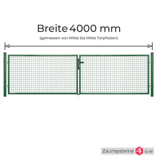 Gartentor Doppeltor grün 400cm Breite