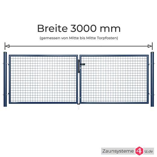 Gartentor Doppeltor anthrazit 300cm Breite