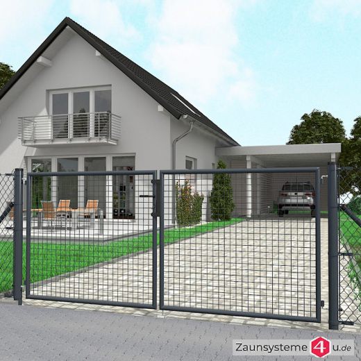 Gartentor Doppeltor anthrazit 300cm Breite