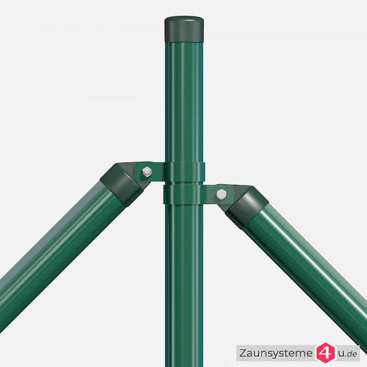 Zaunstrebe Ø 38 mm mit Schelle Ø 38 mm verzinkt + grün