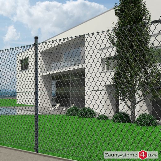 Zaunpfahl Ø 34 mm verzinkt + anthrazit für Maschendraht