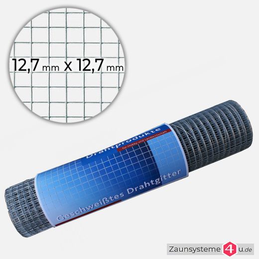 Punktgeschweißtes Gitter 12,7 x 12,7 x 1,05 mm feuerverzinkt in verschiedenen Höhen und Längen