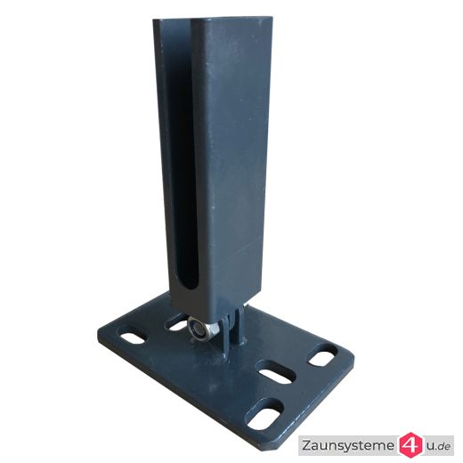 Standfuss 150 x 100 x 8 mm mit Gelenk für Zaunpfähle 60x40 mm in verschiedenen Farben