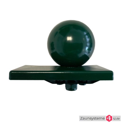 Alu-Kugelkappe mit Überstand für DS-Zaunpfahl 60x40mm