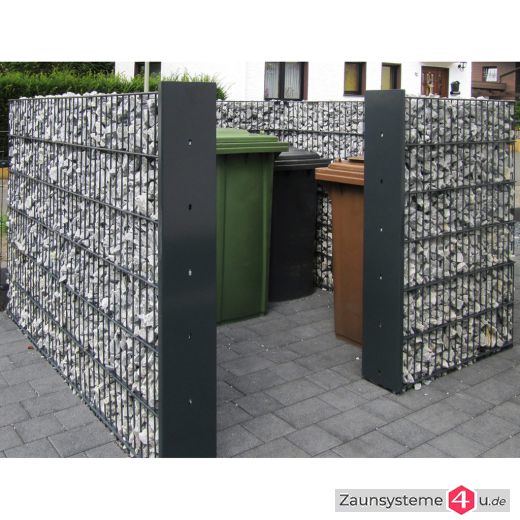 Pfostenset Solido für Gabionen 198 mm Breite verzinkt + anthrazit in verschiedenen Längen