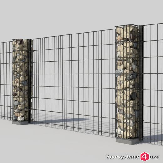 Gabionensäule Ranksäule 265 x 265 mm verzinkt + anthrazit verschiedenen Höhen