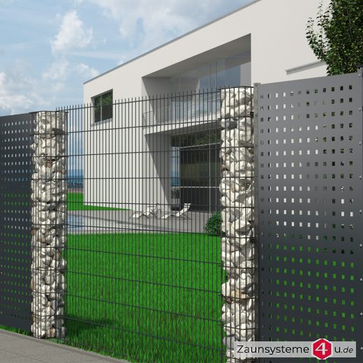 Gabionensäule Ranksäule 265 x 265 mm verzinkt + anthrazit verschiedenen Höhen