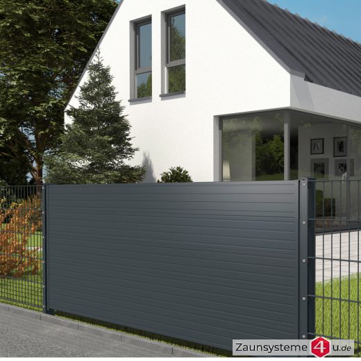 Paneelzaun Element Glattblech anthrazit 1350 mm Breite in verschiedenen Höhen