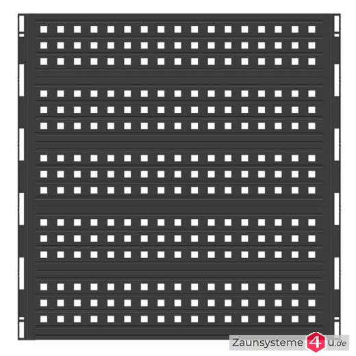 Paneelzaun Element Lochblech anthrazit 1350 mm Breite in verschiedenen Höhen