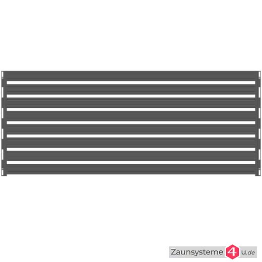 Paneelzaun Element Lattenoptik mit schmalen Latten anthrazit 2510 mm Breite in verschiedenen Höhen