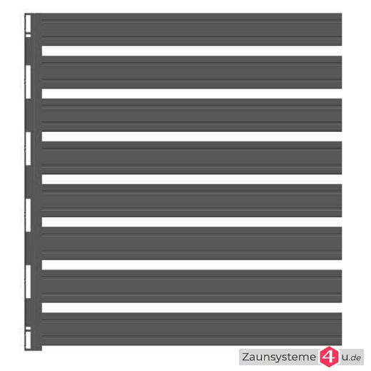 Paneelzaun Element Lattenoptik mit schmalen Latten anthrazit 2510 mm Breite in verschiedenen Höhen