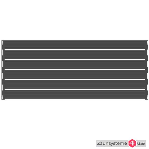 Paneelzaun Element Lattenoptik mit mittleren Latten anthrazit 2510 mm Breite in verschiedenen Höhen