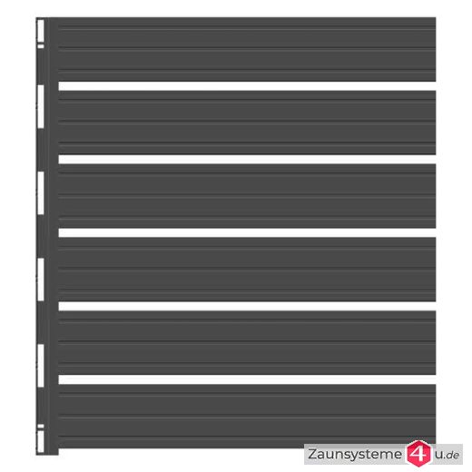Paneelzaun Element Lattenoptik mit mittleren Latten anthrazit 2510 mm Breite in verschiedenen Höhen