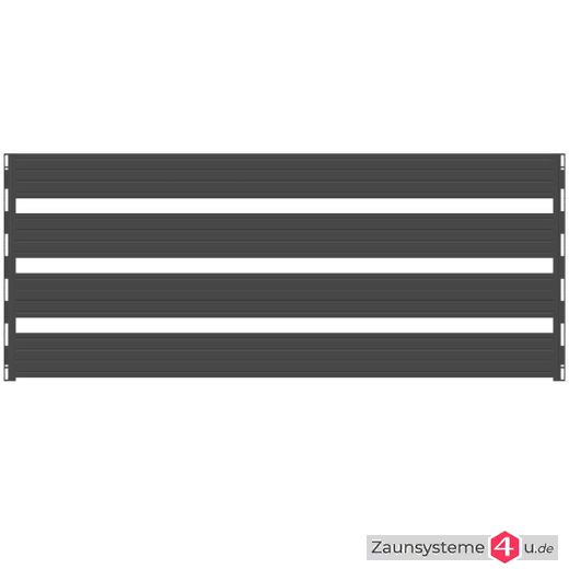 Paneelzaun Element Lattenoptik mit breiten Latten anthrazit 2510 mm Breite in verschiedenen Höhen