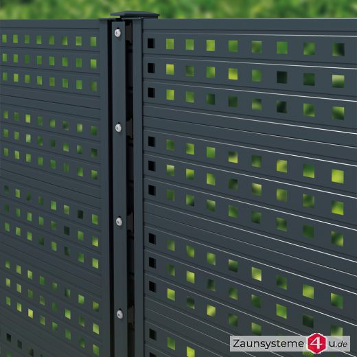 Paneeltür Lochblech anthrazit 1000 mm Breite in verschiedenen Höhen