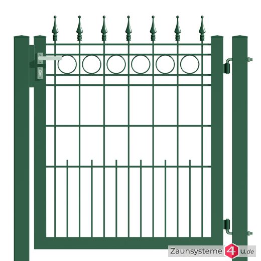 Ziergitterzauntor SATURN 1000 mm Breite grün oder anthrazitgrau in verschiedenen Höhen