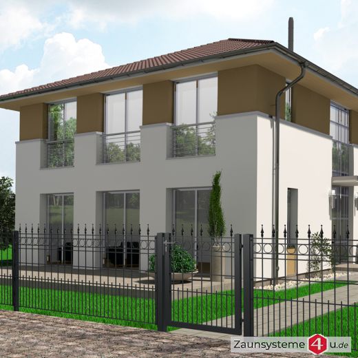 Ziergitterzauntor SATURN 1000 mm Breite grün oder anthrazitgrau in verschiedenen Höhen