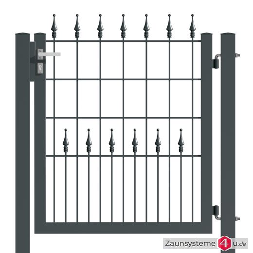 Ziergitterzauntor NEPTUN 1000 mm Breite grün oder anthrazitgrau in verschiedenen Höhen