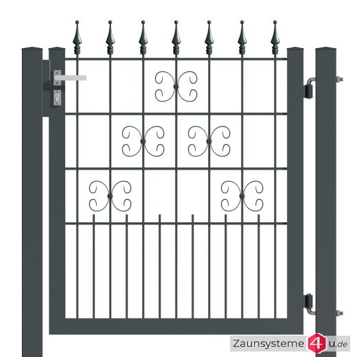 Ziergitterzauntor VENUS 1000 mm Breite grün oder anthrazitgrau in verschiedenen Höhen