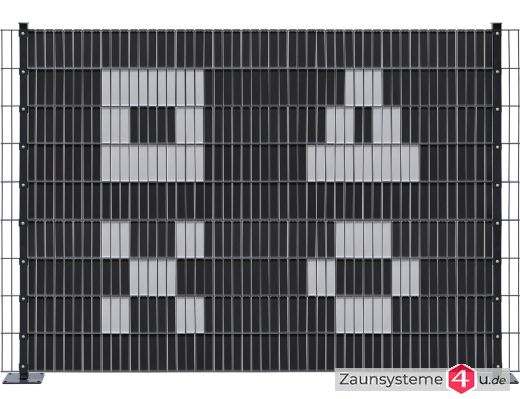 Sichtschutz-Komplettset Klick-Elemente braun für 6-5-6er Doppelstabmatten - für 2 Reihen à 2,5m