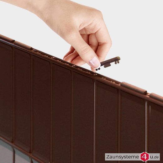 Abschluß-Clip SET Braun für eine 6-5-6er Doppelstabmatte à 2,5m