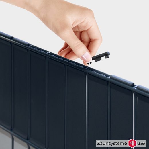 Abschluß-Clip SET Anthrazitschwarz für eine 6-5-6er Doppelstabmatte à 2,5m