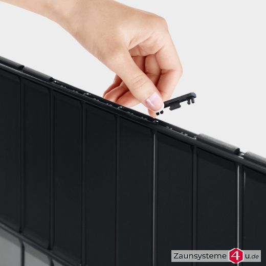 Abschluß-Clip SET Schwarz für eine 6-5-6er Doppelstabmatte à 2,5m