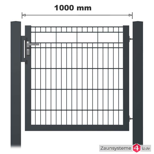Schmuck-Zauntor 1000 mm Breite verzinkt + anthrazit in verschiedenen Ausführungen