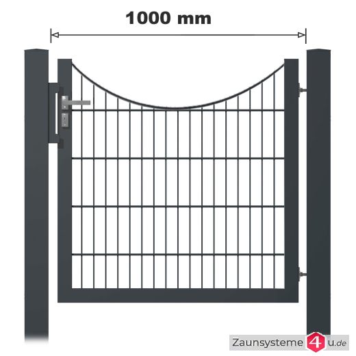 Schmuck-Zauntor 1000 mm Breite verzinkt + anthrazit in verschiedenen Ausführungen