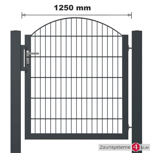 Schmuck-Zauntor 1250 mm Breite verzinkt + anthrazit in verschiedenen Ausführungen
