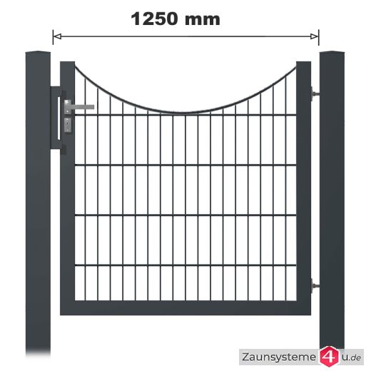 Schmuck-Zauntor 1250 mm Breite verzinkt + anthrazit in verschiedenen Ausführungen