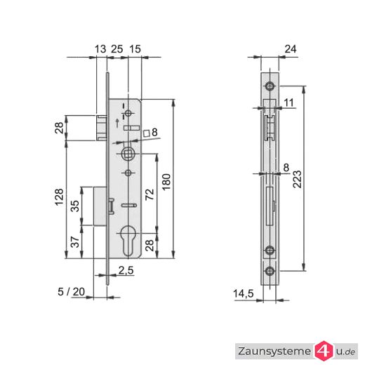Torzubehör Komplett-Set für zweiflügelige Gartentore
