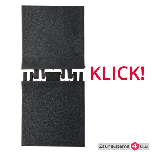 Sichtschutz-Komplettset Klick-Elemente Lichtgrau für 8-6-8er Doppelstabmatten - für 2 Reihen à 2,5m