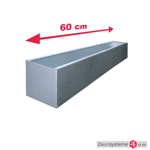 Blumenkasten 60 cm verzinkt AZ (Aluminium-Zink) in verschiedenen Ausführungen