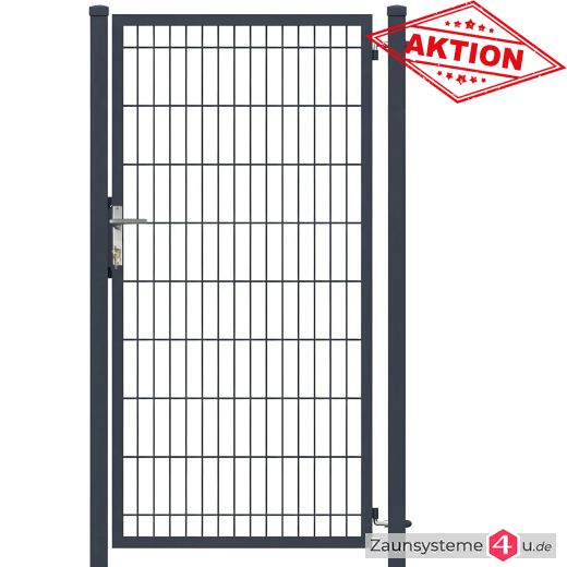 Aktions-Doppelstabtor 1000 mm Breite verzinkt + pulverbeschichtet anthrazitgrau