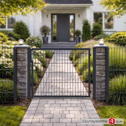 Aktions-Doppelstabtor 1000 mm Breite verzinkt + pulverbeschichtet anthrazitgrau