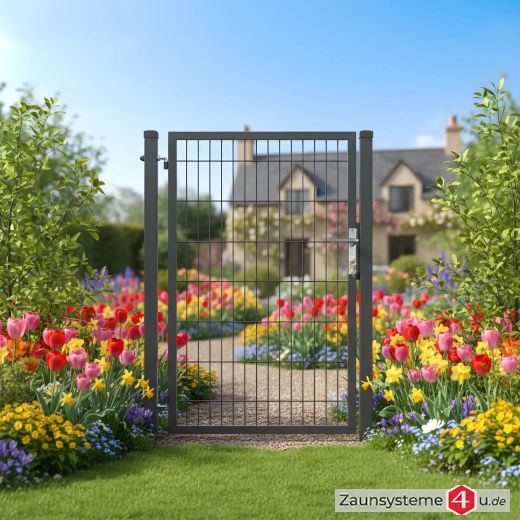 Aktions-Doppelstabtor 1000 mm Breite verzinkt + pulverbeschichtet anthrazitgrau