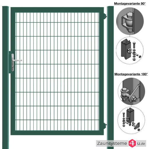 MATTERA Doppelstabtor 1500 mm Breite verzinkt + grün Pfosten 80x80 mm