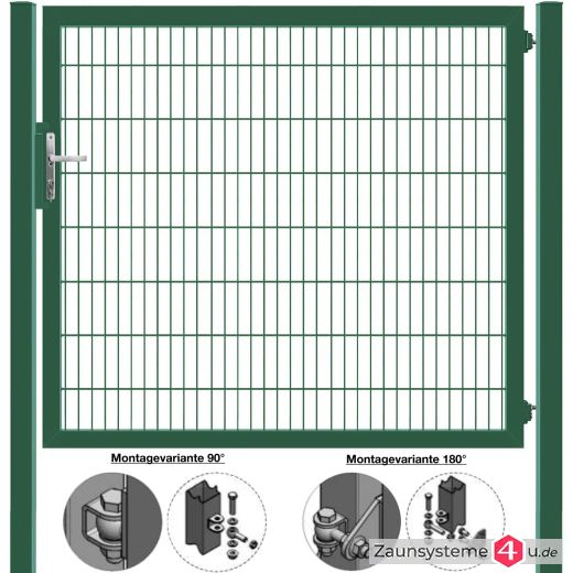 MATTERA Doppelstabtor 2000 mm Breite verzinkt + grün Pfosten 60x60 mm
