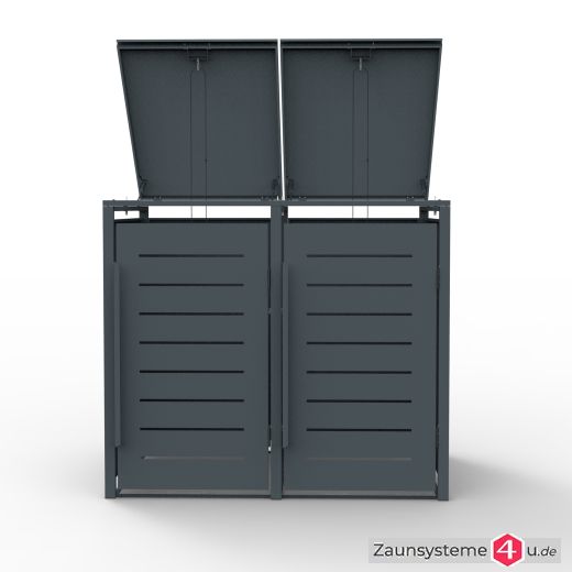 Mülltonnenbox Stahl pulverbeschichtet für 1-4 Tonnen à 240L