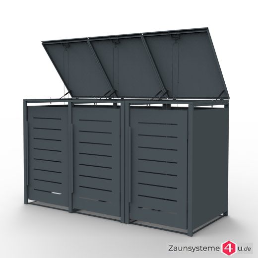 Mülltonnenbox Stahl pulverbeschichtet für 1-4 Tonnen à 240L
