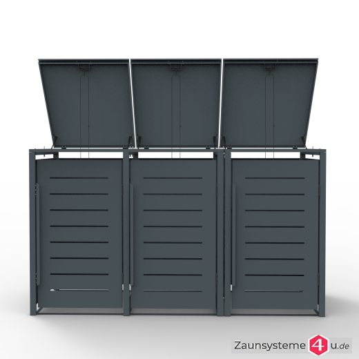 Mülltonnenbox Stahl pulverbeschichtet für 1-4 Tonnen à 240L