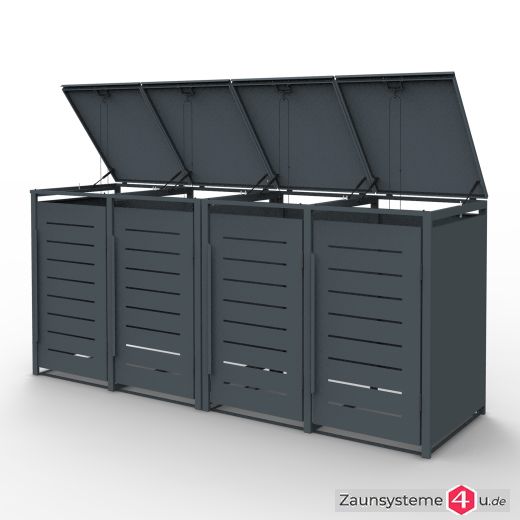 Mülltonnenbox Stahl pulverbeschichtet für 1-4 Tonnen à 240L