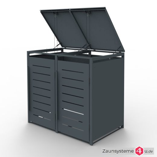 Mülltonnenbox Stahl pulverbeschichtet für 1-4 Tonnen à 240L